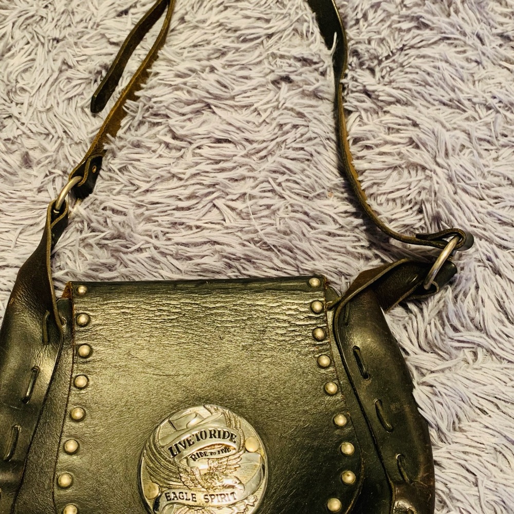 Custom hand made Live to ride Leather purse